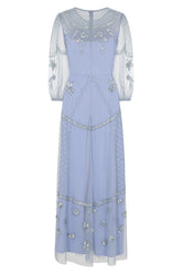Calanthe Embellished Maxi Dress - Celestial Blue